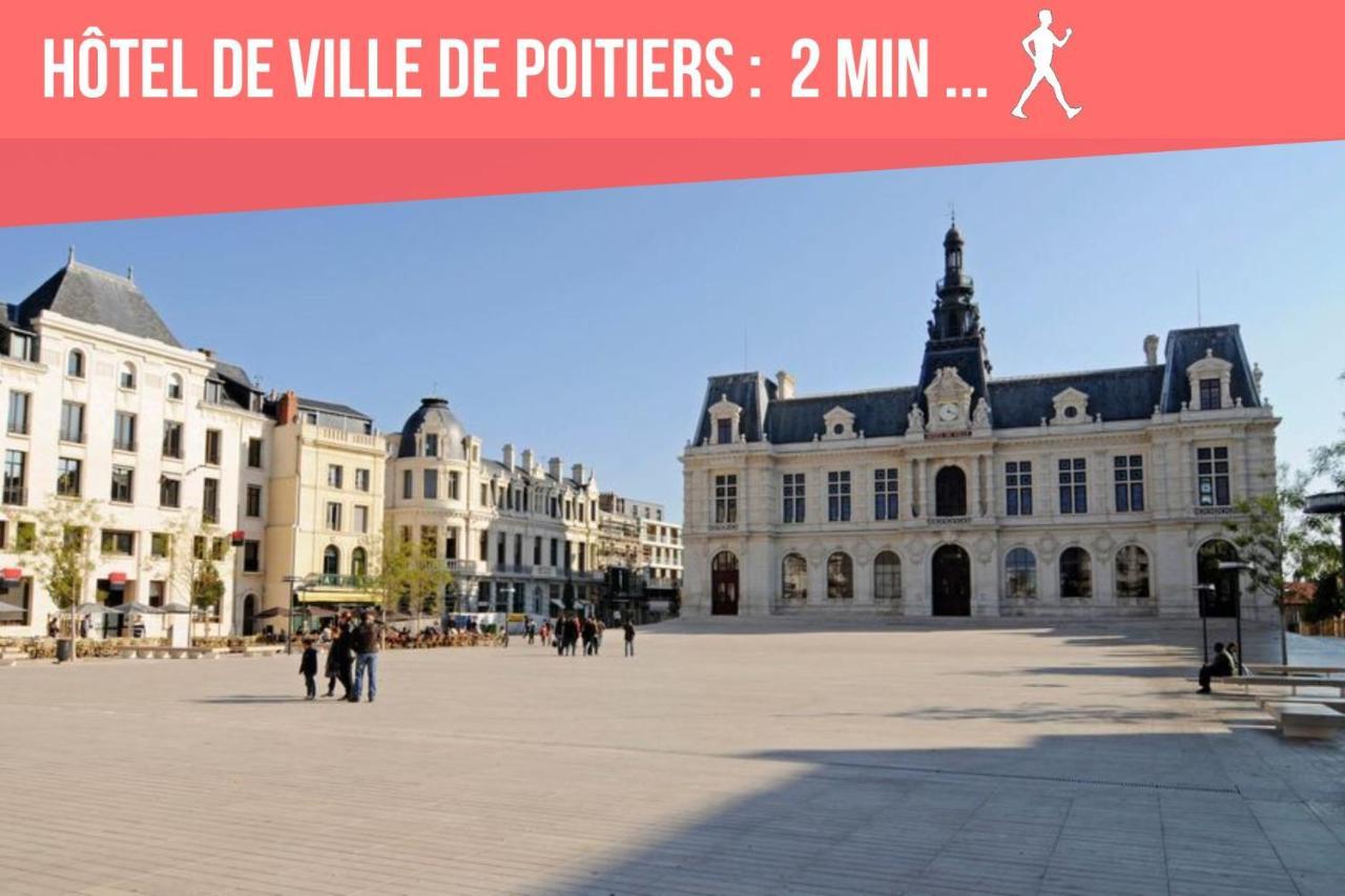 Chambres Poitiers Centre Ville - Salle De Bain, Refrigerateur, Tv Et Machine A Cafe Privatifs - Cuisine Commune - Terrasse - Hotel De Ville A 200M Luaran gambar
