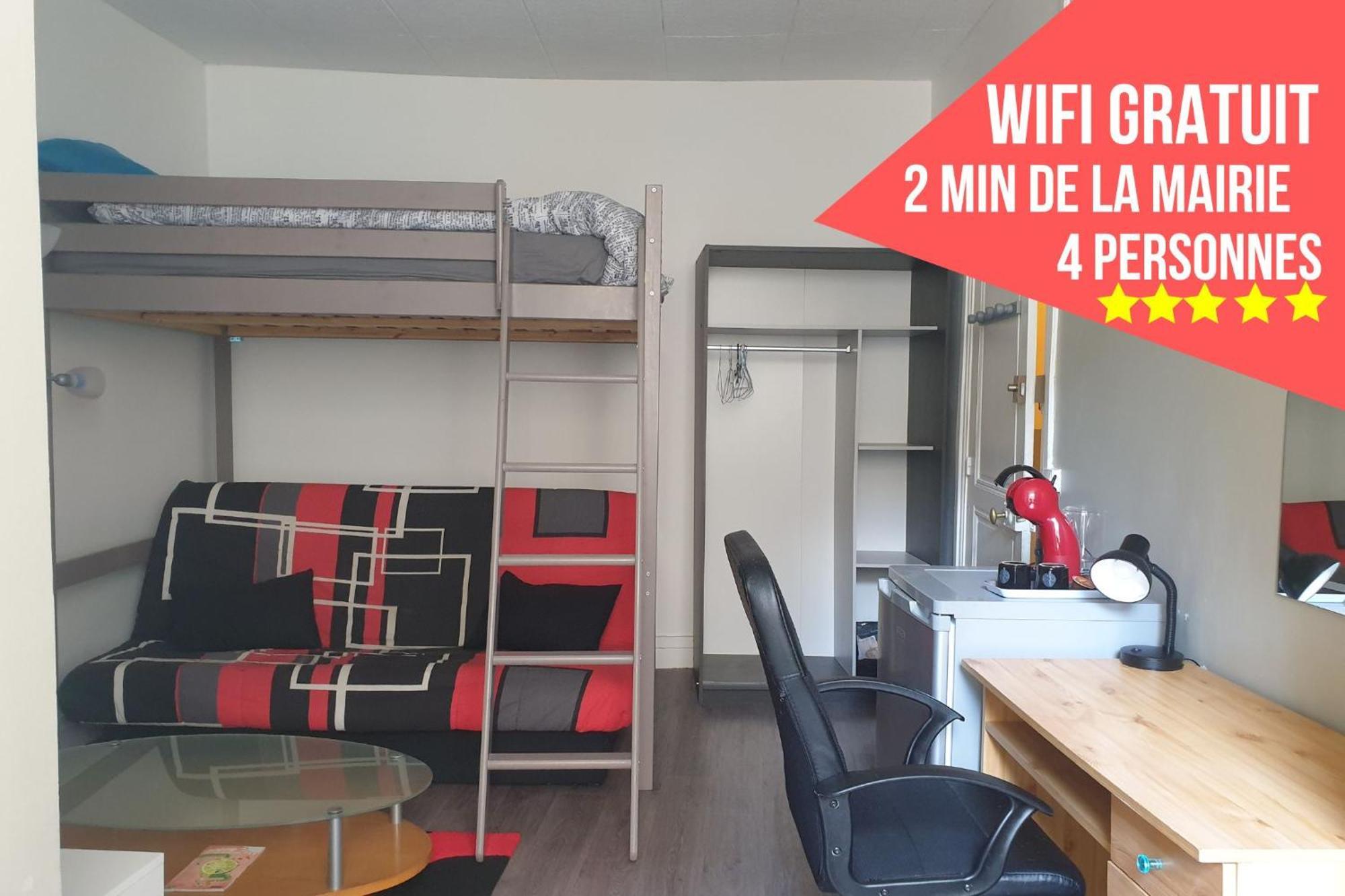 Chambres Poitiers Centre Ville - Salle De Bain, Refrigerateur, Tv Et Machine A Cafe Privatifs - Cuisine Commune - Terrasse - Hotel De Ville A 200M Bilik gambar
